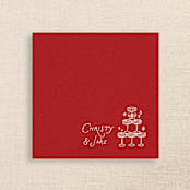 "Champagne Tower Personalized Cocktail Napkins Red" - Napkins in red by Papel Custom Design
