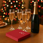 "“I Do, Too!” Dalmatian Wedding Cocktail Napkins Red" - Napkins in red by Papel Custom Design