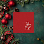 "“I Do, Too!” Dalmatian Wedding Cocktail Napkins Red" - Napkins in red by Papel Custom Design