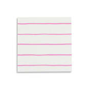 "Cerise Frenchie Stripes Petite Napkins" - Napkins in pink by Jollity and Co
