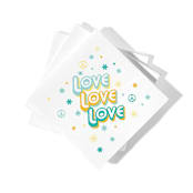 "Love, Love, Love Napkin Pack, pina colada color, cocktail size, pack of 50" - Napkins in white by ForYourParty