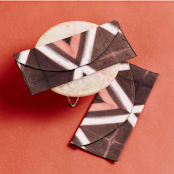 "Tisa Black Pink Cotton Shibori Hand Crafted Zero Waste Pouch" - Bridal Clutches and Purses in black by Anjali Purohit