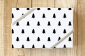 "Geometric trees" - Wrapping Paper in Night sky by Stacey Meacham - Front