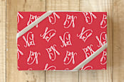 "Topsy Noel" - Wrapping Paper in Cardinal by Ashley Ottinger - Front