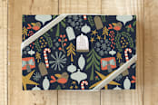 "retro christmas - navy" - Wrapping Paper in festive navy by Stacy Cooke - Front