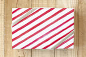 "Watercolor Candy Cane Stripes" - Wrapping Paper in Candy Cane by Hooray Creative - Front