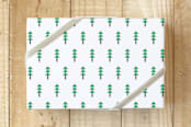 "Tree Farm" - Wrapping Paper in Evergreen by Stacey Meacham - Front