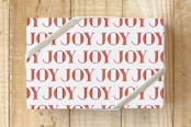 "Repeat the Sounding Joy" - Wrapping Paper in Cranberry by Hooray Creative - Front