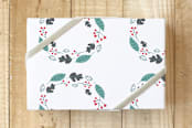 "Holiday Wreaths" - Wrapping Paper in Robin Egg by Rachel Buchholz - Front