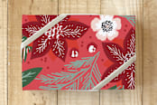 "Big Holiday Floral" - Wrapping Paper in Holly Red by Alethea and Ruth - Front