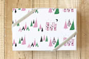 "Mid-Century Modern Holiday Gift" - Wrapping Paper in 60s Pink by Melanie Biehle - Front