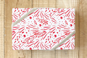 "Winterberry." - Wrapping Paper in Bright Berry by Kristie Kern - Front