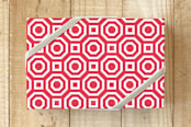 "Holiday Chic" - Wrapping Paper in Bright Berry by Kristie Kern - Front
