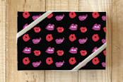 "Kiss and Tell" - Wrapping Paper in Hot Pink by Biljana Kroll - Front