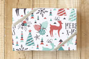 "Merry Nature X-Mas" - Wrapping Paper in Snow by Daniela - Front