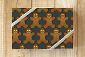 "Gingerbread Men" - Wrapping Paper in Gingerbread by Lisa Travis - Front
