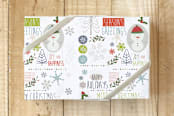 "Holiday Snow " - Wrapping Paper in Snow White by Angela Rekucki - Front