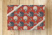 "Ready for Football" - Wrapping Paper in Classic Orange by Nathan Poland - Front