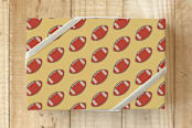 "Kickoff" - Wrapping Paper in Throwback Yellow by Nathan Poland - Front