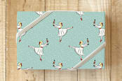 "Clara and the Nutcracker" - Wrapping Paper in Mint Green by Jessica Prout - Front