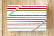 "Festive Holiday Stripes" - Wrapping Paper in Candy Cane by Bethany McDonald - Front
