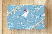 "Skating" - Wrapping Paper in holly by mo kelley - Front