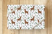 "Merry Woodland" - Wrapping Paper in Green by Sara Berrenson - Front