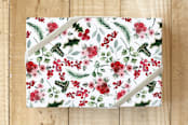 "Berry Bunch" - Wrapping Paper in Red by Sara Berrenson - Front