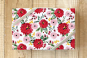 "Wintertime Floral" - Wrapping Paper in Red by Sara Berrenson - Front