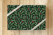 "Berry Pine" - Wrapping Paper in Green by Sara Berrenson - Front