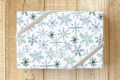 "Soft Snowflakes" - Wrapping Paper in Ice by Sara Berrenson - Front
