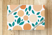 "Sunny Citrus Field" - Wrapping Paper in Tropical Orange by Charla Pettingill - Front