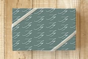 "Written in Joy" - Wrapping Paper in forest green by rose lindo - Front