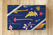 "Nocturnal Flora" - Wrapping Paper in Dark Royal Blue by Kartika Paramita - Front