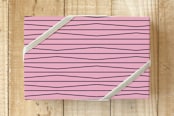 "Holiday Stylish Organic Stripes" - Wrapping Paper in Sassy Pink by Michelle Locklear - Front