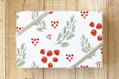 "Berries Sing" - Wrapping Paper in Berries by Lea Velasquez - Front