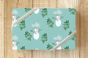 "Peppermint Snowman" - Wrapping Paper in Peppermint by Lea Velasquez - Front