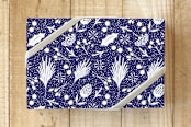 "Roxy Winter Holiday" - Wrapping Paper in Roxy Blue by Michelle Locklear - Front