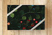 "Dramatic Ferns and Berries" - Wrapping Paper in Forest Green by Aspa Gika - Front