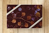 "Garden View" - Wrapping Paper in Burgundy by Aspa Gika - Front