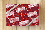 "VALENTINE LOVE" - Wrapping Paper in DEEP RED by Michelle Locklear - Front