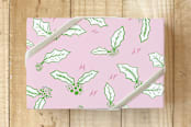 "Holly Ms. Molly " - Wrapping Paper in PInk and Green by Bridget Kirsten Camden - Front