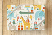 "Retro Birthday Party Animals" - Wrapping Paper in Mutli-Color on Cream by Carey Copeland - Front
