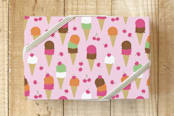 "ice cream cones and cherries" - Wrapping Paper in light pink by clearlytangled studio - Front