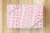 "XOXO Pink Handwritten" - Wrapping Paper in Pretty Pink by Tiendita Arroyo™ - Front