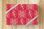 "Pink and Red" - Wrapping Paper in Candy Cane Red by Lisa Travis - Front