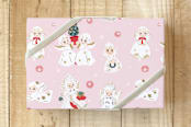 "vintage angels" - Wrapping Paper in flamingo by peetie design - Front