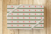 "Hand drawn Charming Stripe" - Wrapping Paper in berry by Christy Hy Lee - Front