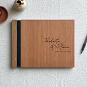 "Signature Style Wedding Guest Book | Cherry Wood | 8.5 x 1" - Guest Books in brown by Katrina Mejia