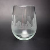 "San Diego, California Skyline Stemless Wine Glass" - Drinkware in clear by stephanie miller 1